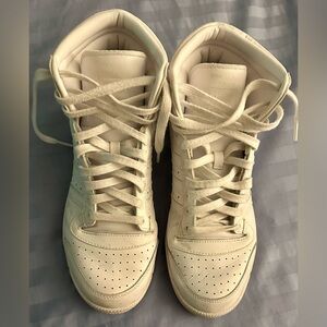 Men’s Adidas’s High-top, Original Top Ten all white sneakers. Size 10 USA.